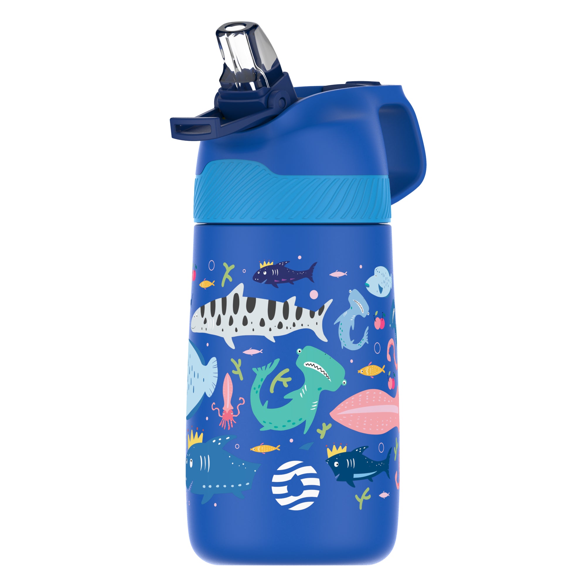 350ml Flacon thermos pour bouteille d'eau pour enfants en acier inoxydable avec  paille, océan bleu – FJbottle