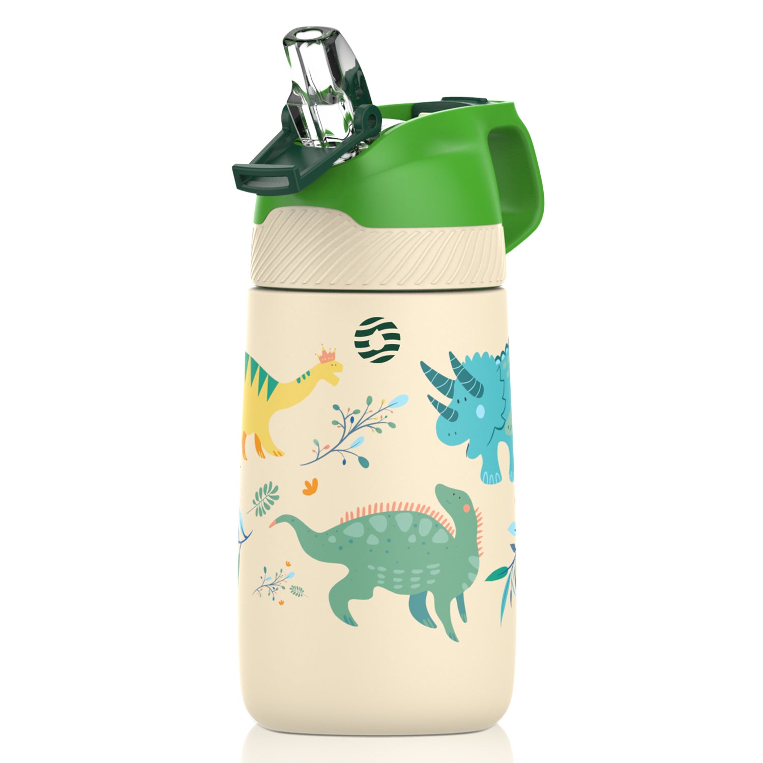 Bouteille d'eau thermos pour enfants sans BPA avec paille, dinosaure jaune  – FJbottle