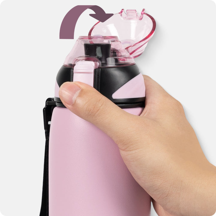 Bouteille d'eau isotherme en acier inoxydable de 1 000 ml avec sac de transport, bouteille pour boissons gazeuses, noire 