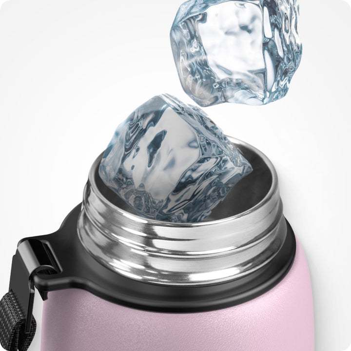 Bouteille d'eau isotherme en acier inoxydable de 1 000 ml avec sac de transport, bouteille pour boissons gazeuses, noire 