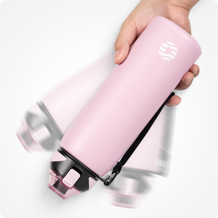 Bouteille d'eau isotherme en acier inoxydable de 1 000 ml avec sac de transport, bouteille pour boissons gazeuses, noire 