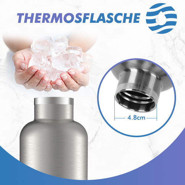 Bouteille isotherme en acier inoxydable avec mousqueton, 750 ml, bouteille d'eau gazeuse, vert foncé 