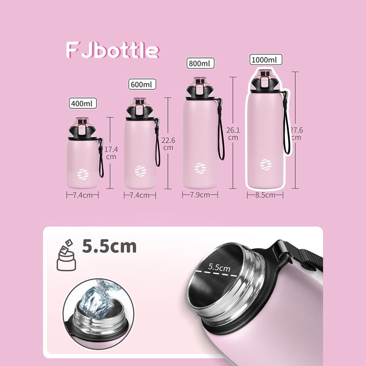 Bouteille d'eau isotherme en acier inoxydable de 800 ml avec sac de transport, bouteille de boisson gazeuse, bleu