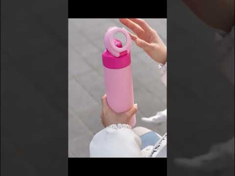 Bouteille isotherme en acier inoxydable de 710 ml avec couvercle magnétique, bouteille d'eau gazeuse, rose