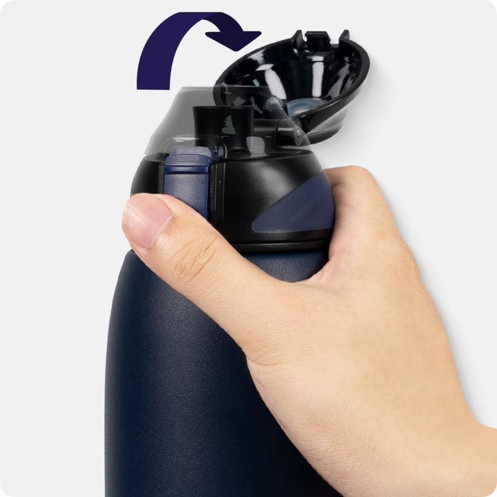 Bouteille d'eau isotherme en acier inoxydable de 800 ml avec sac de transport, bouteille de boisson gazeuse, bleu