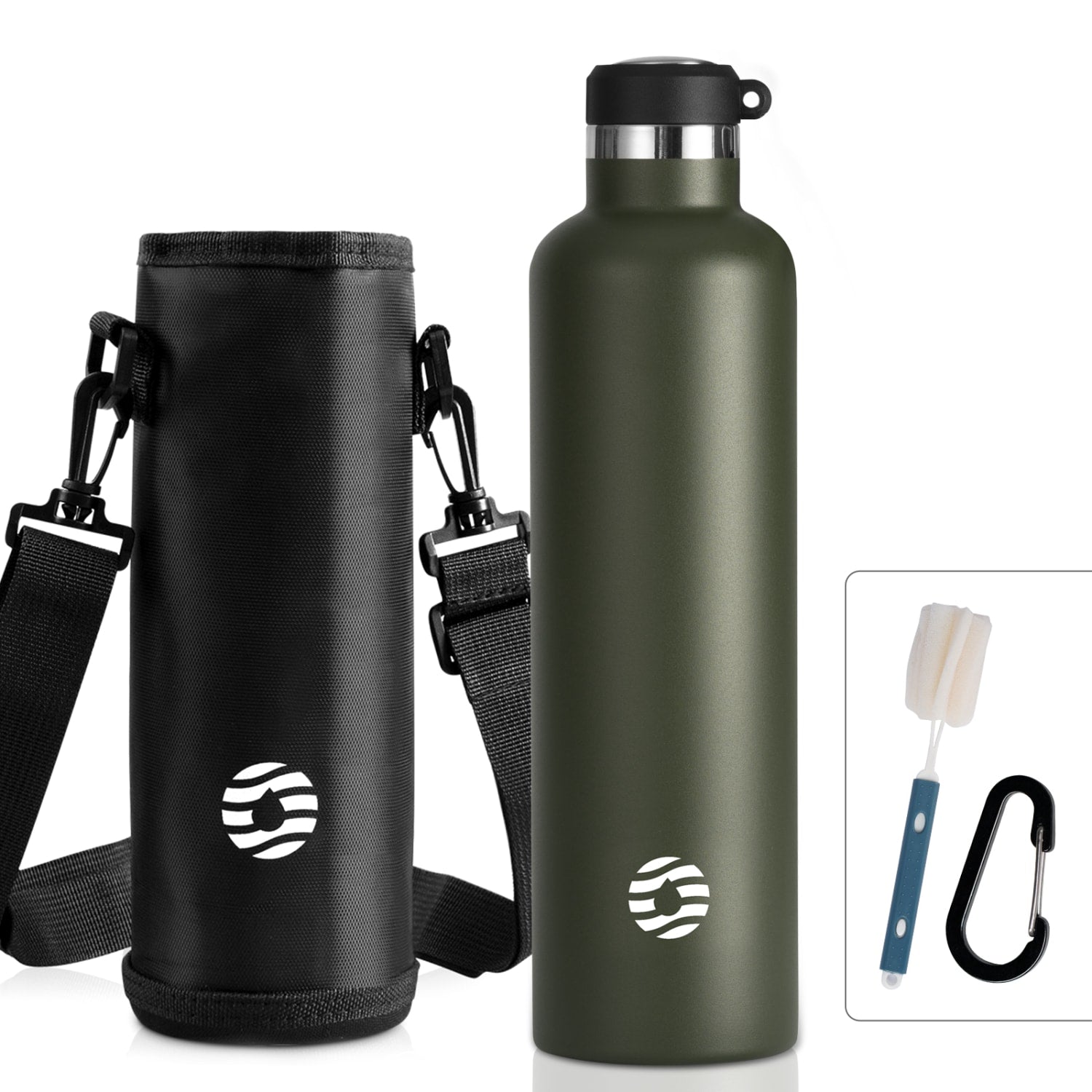 1000ml Bouteille Isotherme en acier Inoxydable, Vert
